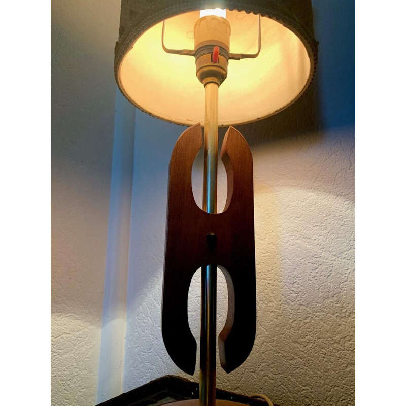 Lampe vintage scandinave en teck, 1960