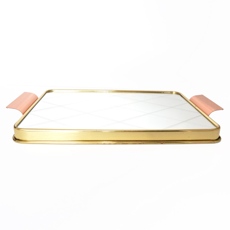 Vintage mirror tray, Hollywood Regency design, France, 1970s