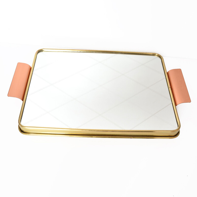 Vintage mirror tray, Hollywood Regency design, France, 1970s