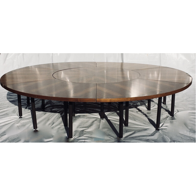 Grande table de 6 modules vintage