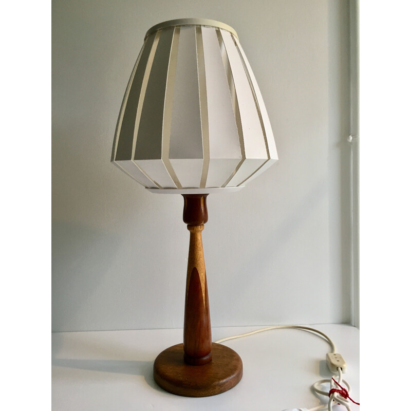 Lampe de table vintage en bois, 1960
