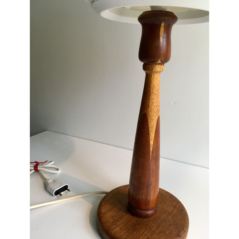 Vintage wooden table lamp, 1960d