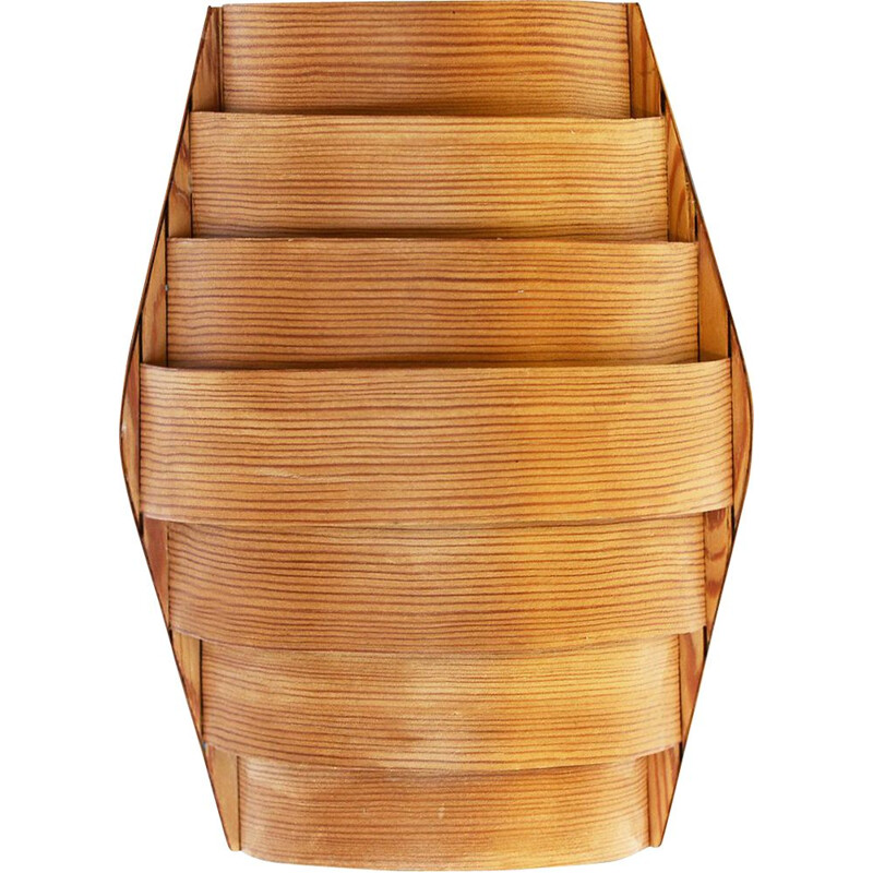 Vintage Pine veneer wall light by Hans-Agne Jakobsson for Ellysett AB, Sweden, 1960s