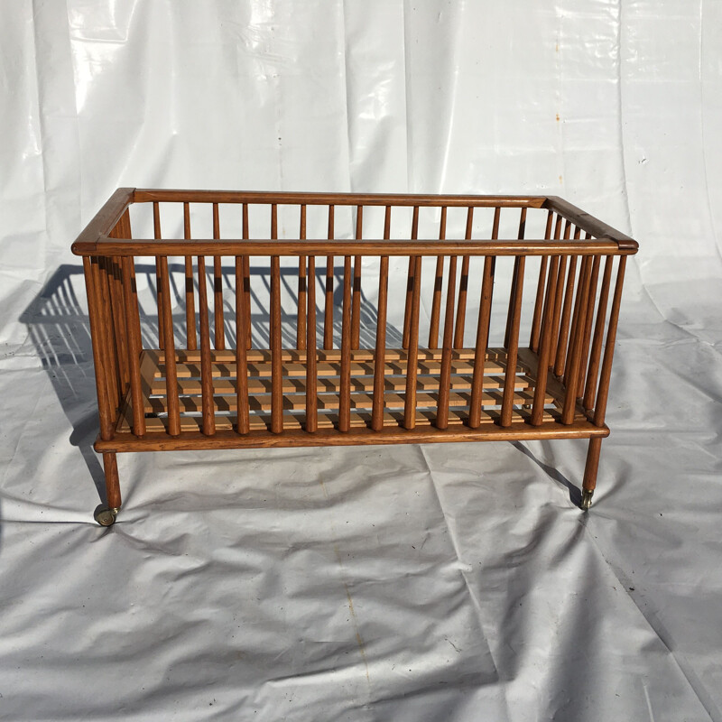 Vintage oak child's bed, 1950s