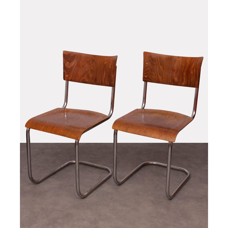 Pair of vintage chairs by Mart Stam by Kovona, 1940s