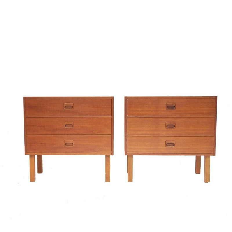 Pair of vintage scandinavian bedside tables, 1960