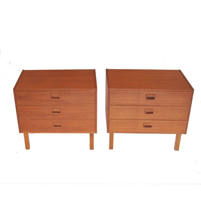 Pair of vintage scandinavian bedside tables, 1960