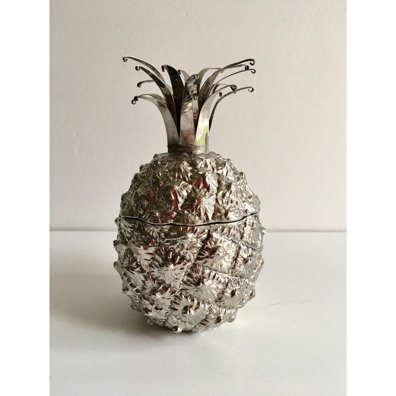 Vintage pineapple shaped ice bucket in steel