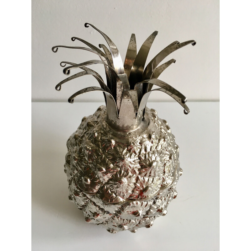 Vintage pineapple shaped ice bucket in steel