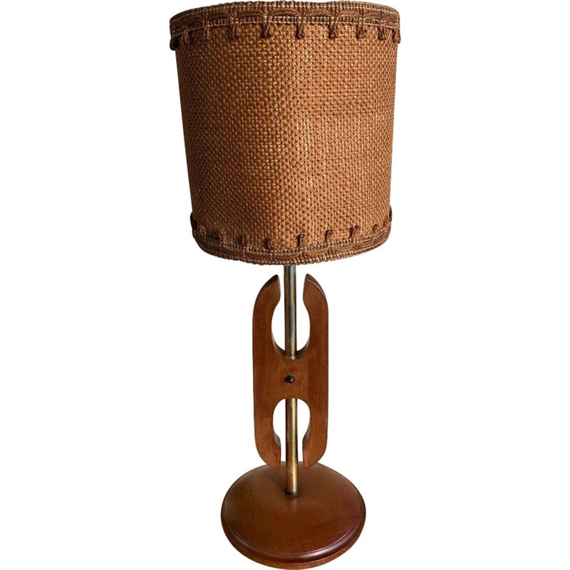 Vintage scandinavian teak lamp, 1960s