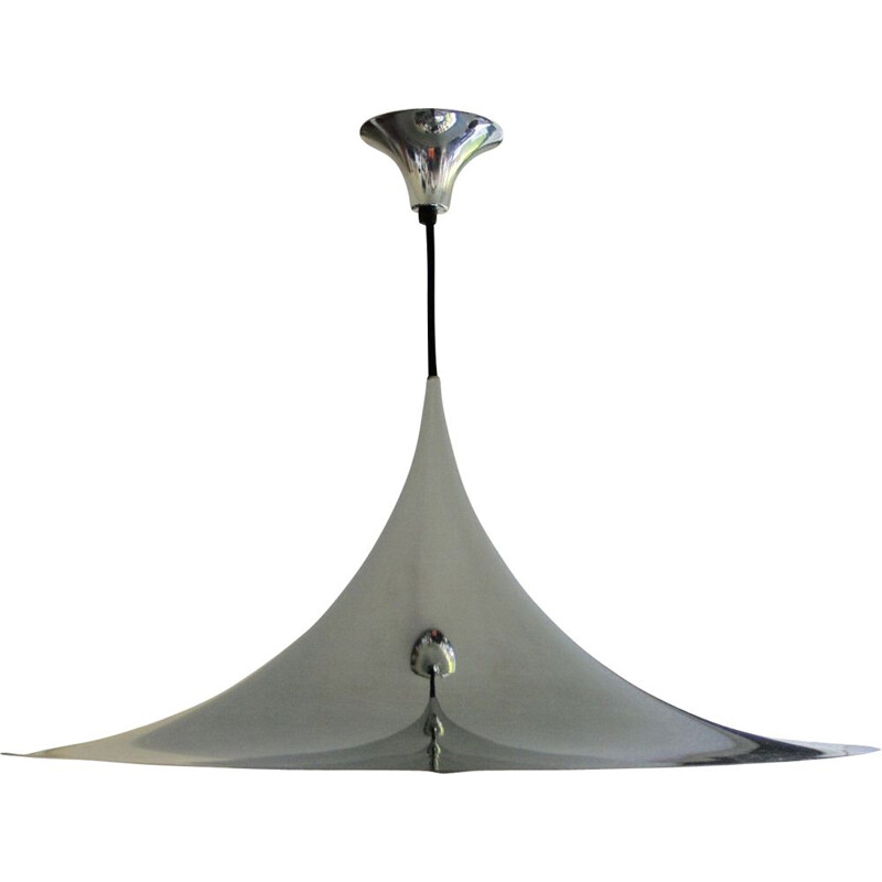 Vintage chrome-plated steel pendant lamp by Claus Bonderup and Torsten Thorup for Morup, 1960