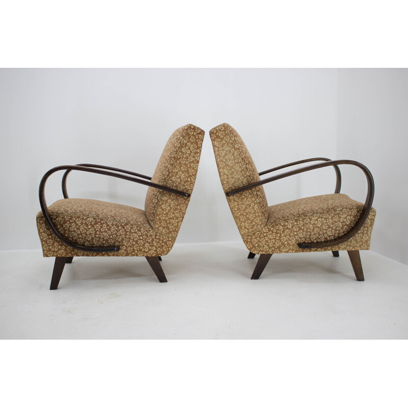 Set van 2 vintage Art Deco fauteuils van Jindrich Halabala, 1940