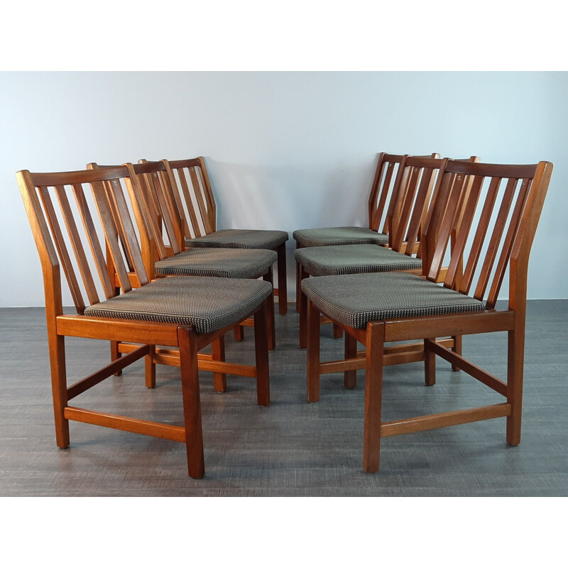 Set of 6 vintage mahogany dining chairs by Kurt Østervig for KP Møbler, 1950