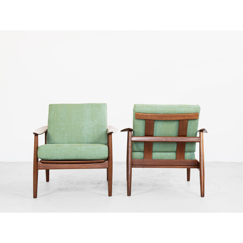 Pair of vintage armchairs in teak by Arne Vodder for France & Søn, 1960s