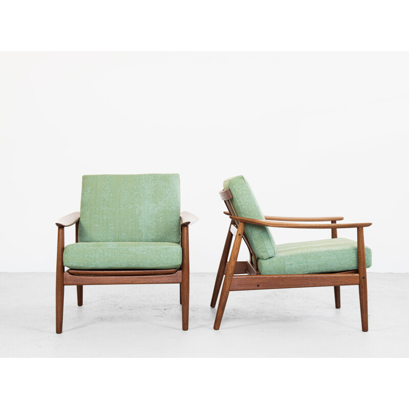 Pair of vintage armchairs in teak by Arne Vodder for France & Søn, 1960s