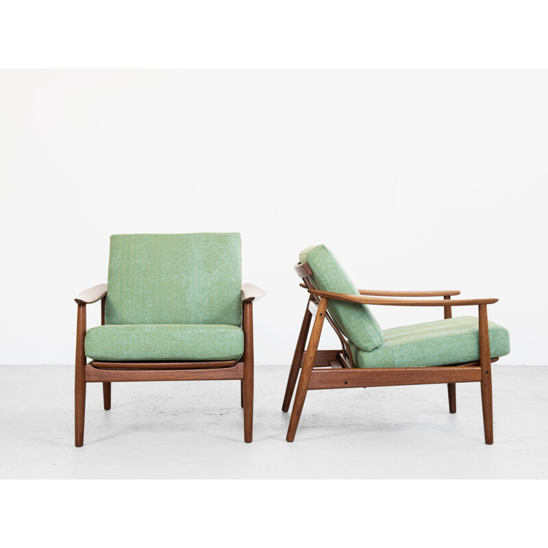 Pair of vintage armchairs in teak by Arne Vodder for France & Søn, 1960s