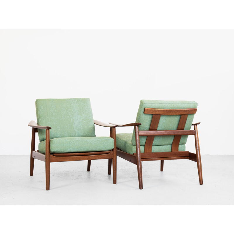 Pair of vintage armchairs in teak by Arne Vodder for France & Søn, 1960s