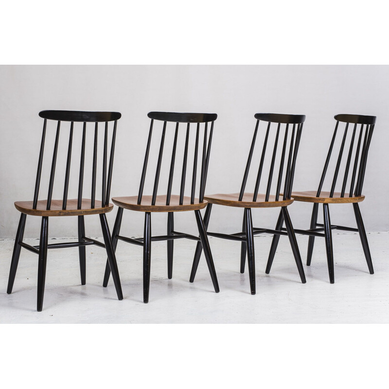 Vintage dining set with table and 4 chairs by Ilmari Tapiovaara, 1950s