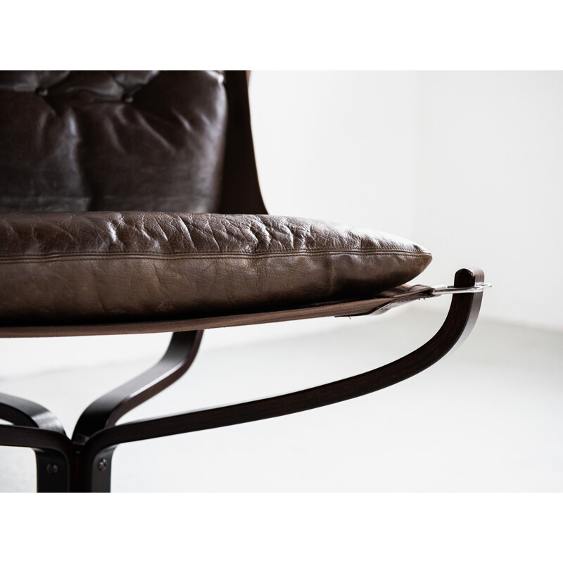 Chaise et repose-pieds vintage Falcon de Sigurd Ressell pour Vatne Möbler, 1970