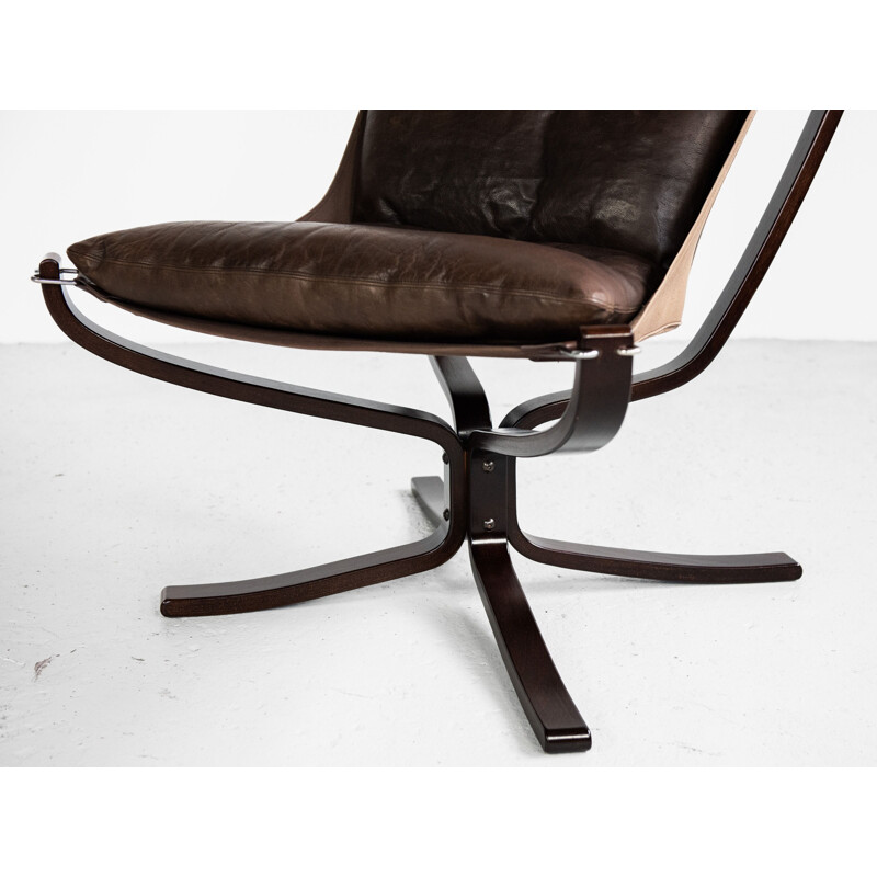 Vintage Falcon chair and ottoman by Sigurd Ressell for Vatne Möbler, 1970s