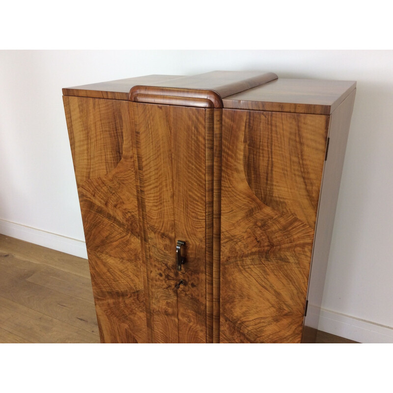 Vintage english walnut wardrobe, 1930