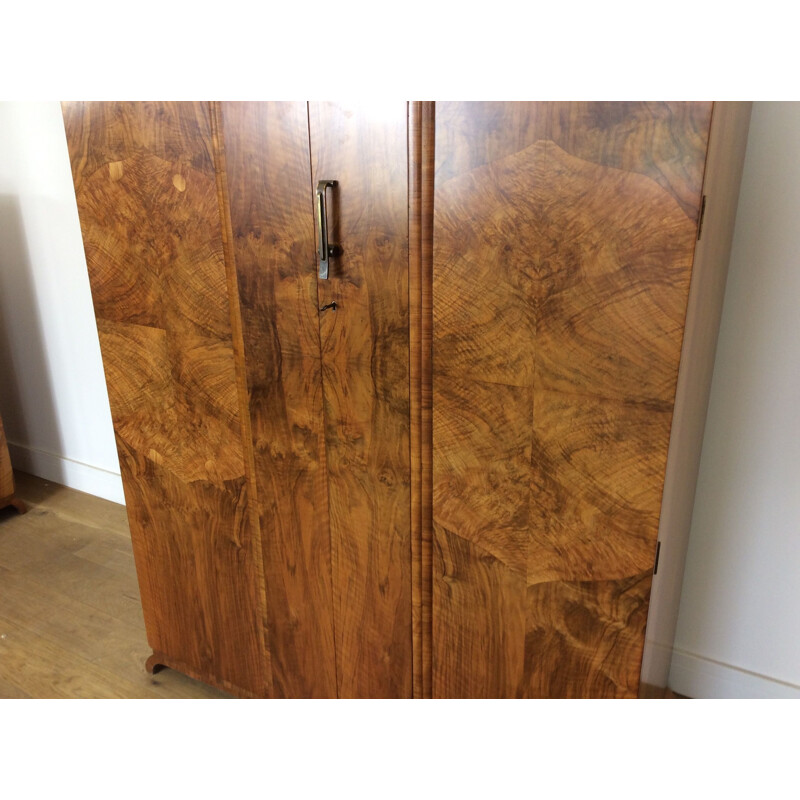 British walnut vintage wardrobe, 1930