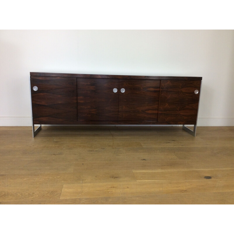 Rosewood and chrome vintage sideboard