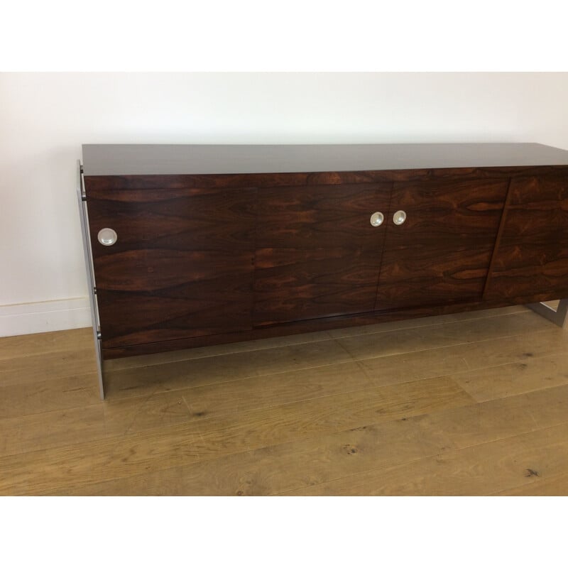 Rosewood and chrome vintage sideboard