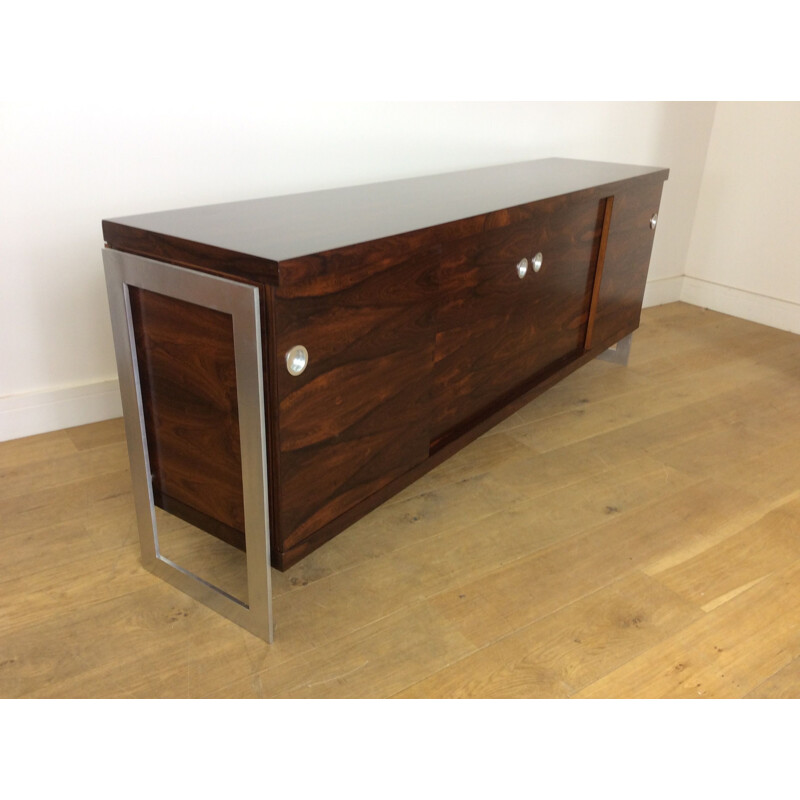 Rosewood and chrome vintage sideboard