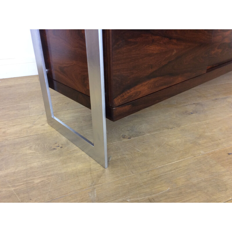 Rosewood and chrome vintage sideboard