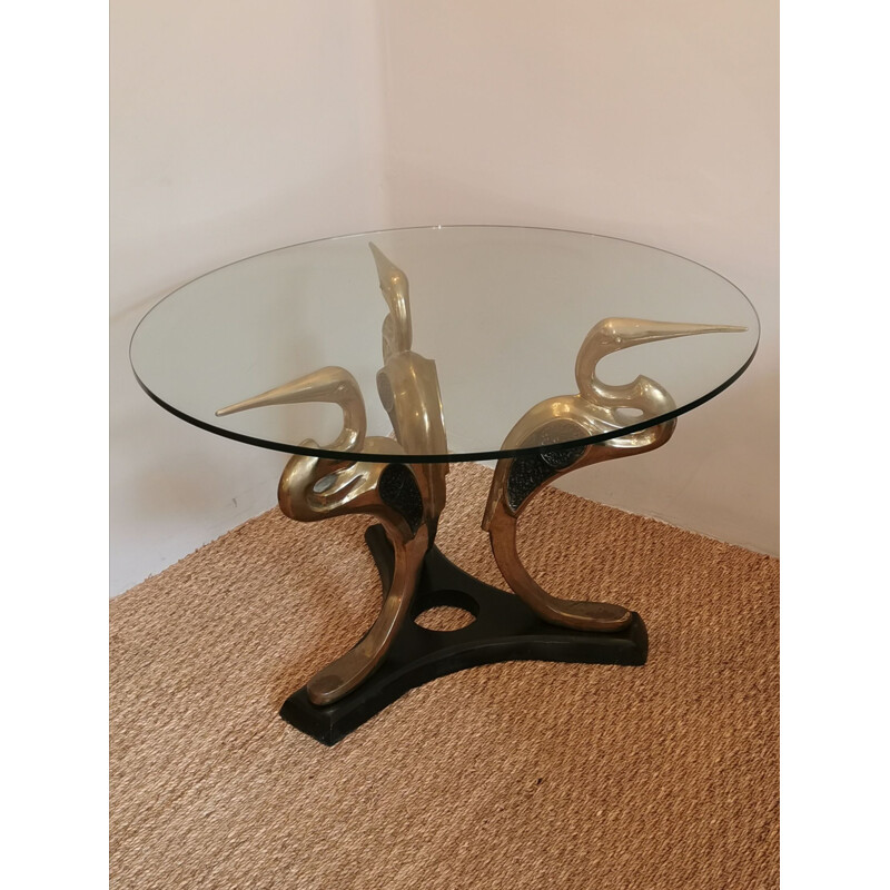 Vintage Italian brass coffee table, 1970