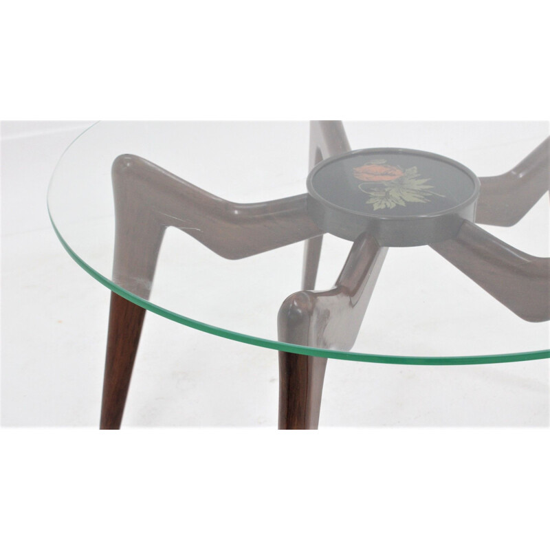 Table basse ronde vintage italienne, années 1950