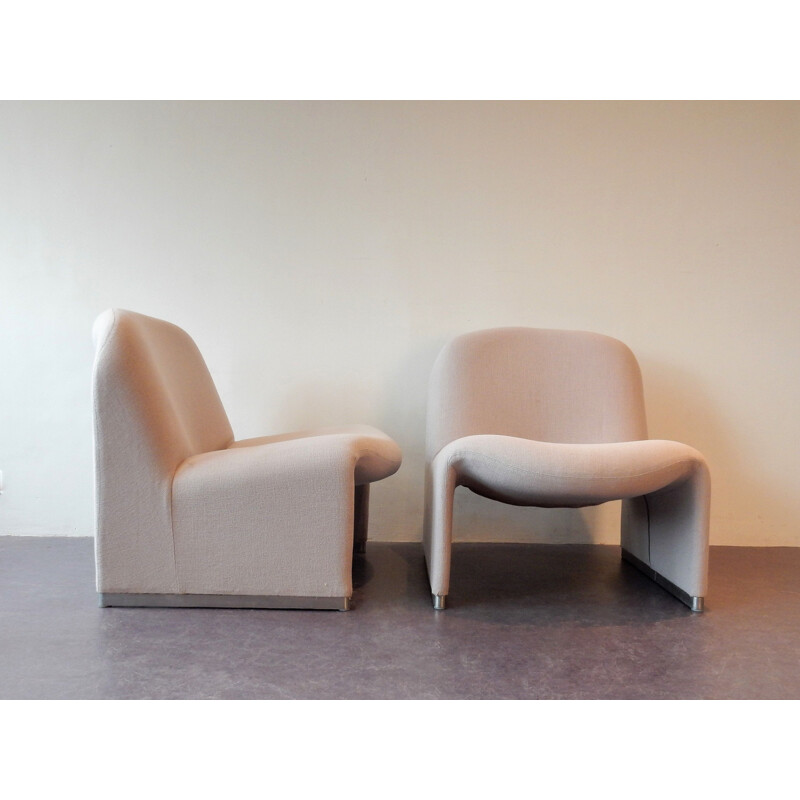 Set of 2 grey vintage Alky chairs by Giancarlo Piretti for Castelli, Italy, 1970s