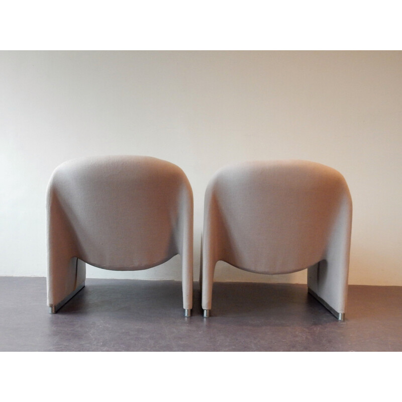 Ensemble de 2 chaises Alky grises vintage de Giancarlo Piretti pour Castelli, Italie, 1970