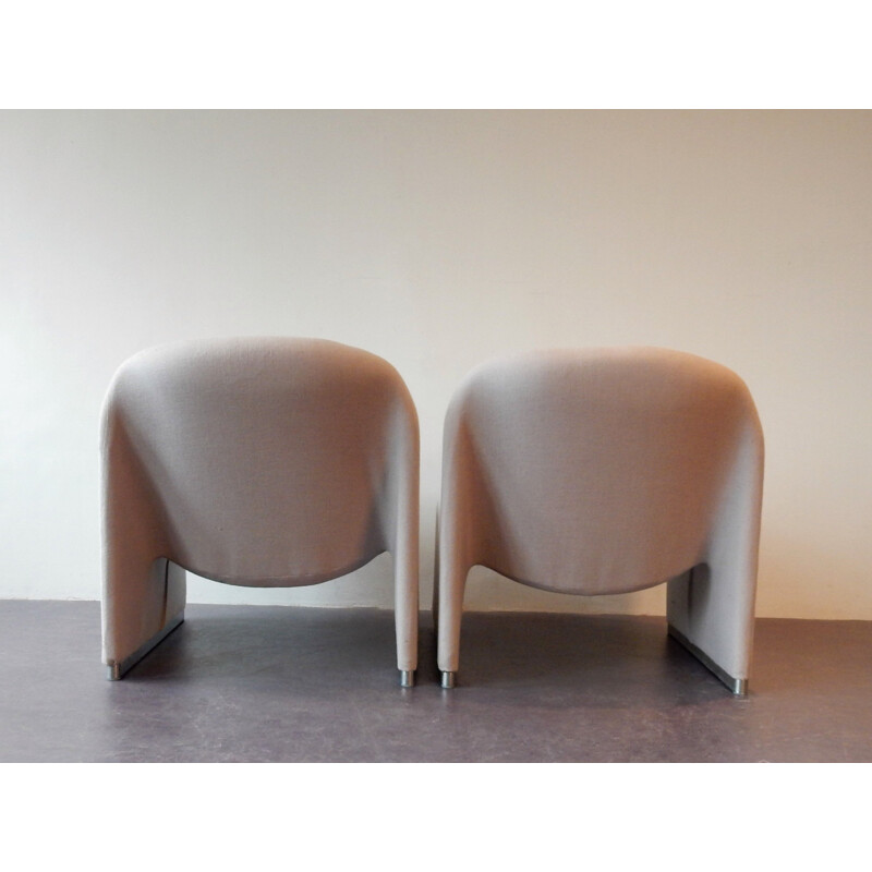 Set of 2 grey vintage Alky chairs by Giancarlo Piretti for Castelli, Italy, 1970s