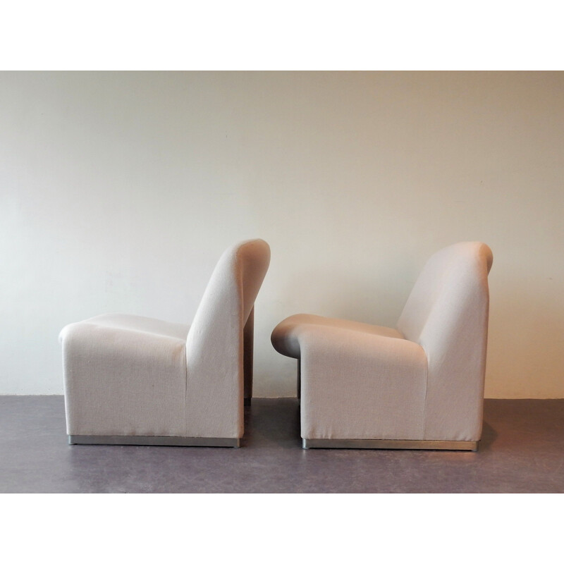 Set of 2 grey vintage Alky chairs by Giancarlo Piretti for Castelli, Italy, 1970s