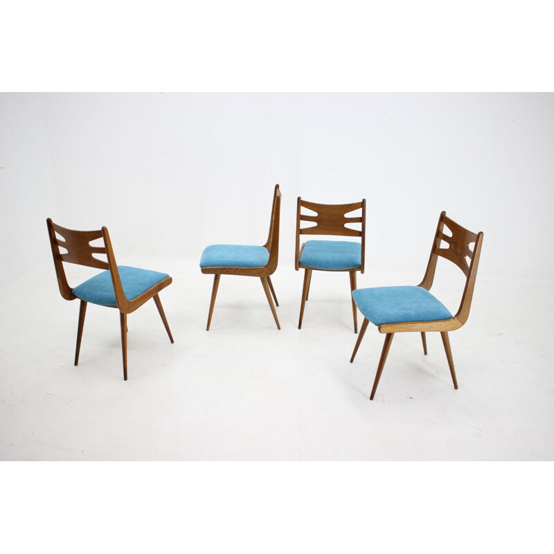 Oak vintage dining chairs ,Czechoslovakia, 1970s