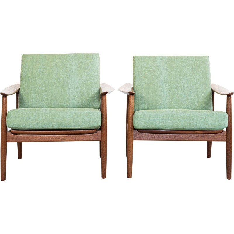 Pair of vintage armchairs in teak by Arne Vodder for France & Søn, 1960s