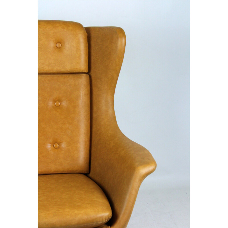 Vintage Swivel Leatherette Armchair from UP Zavody Rousinov, 1975