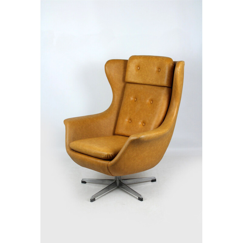 Vintage Swivel Leatherette Armchair from UP Zavody Rousinov, 1975