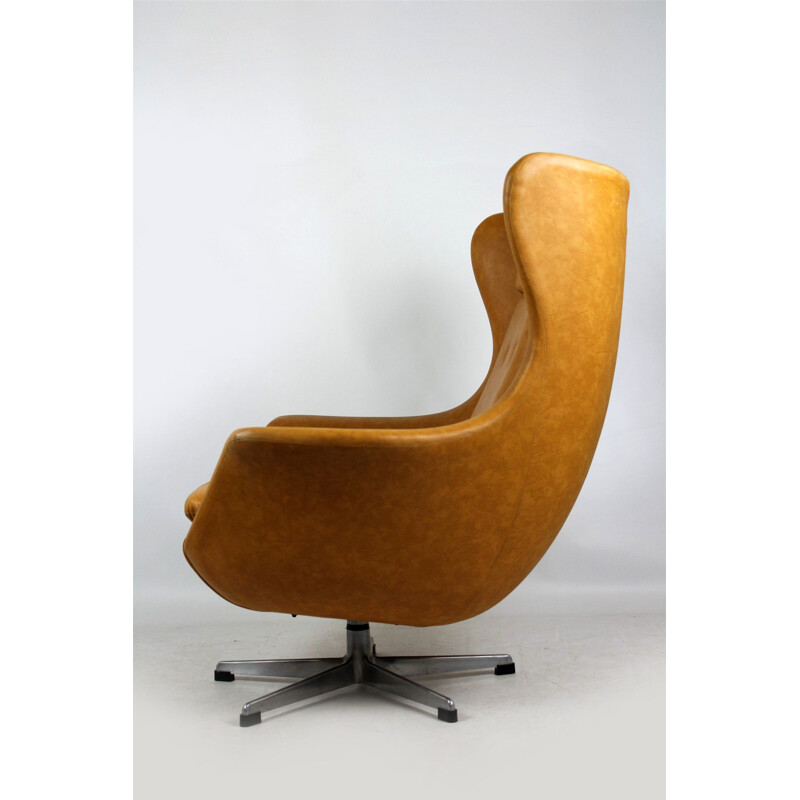 Vintage Swivel Leatherette Armchair from UP Zavody Rousinov, 1975