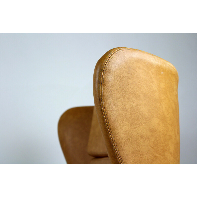 Vintage Swivel Leatherette Armchair from UP Zavody Rousinov, 1975