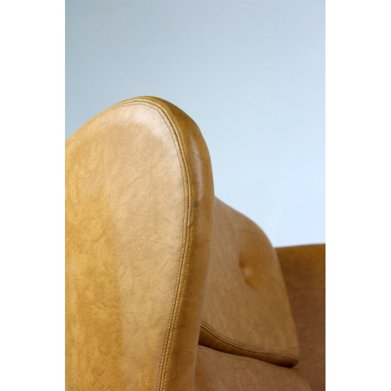 Vintage Swivel Leatherette Armchair from UP Zavody Rousinov, 1975