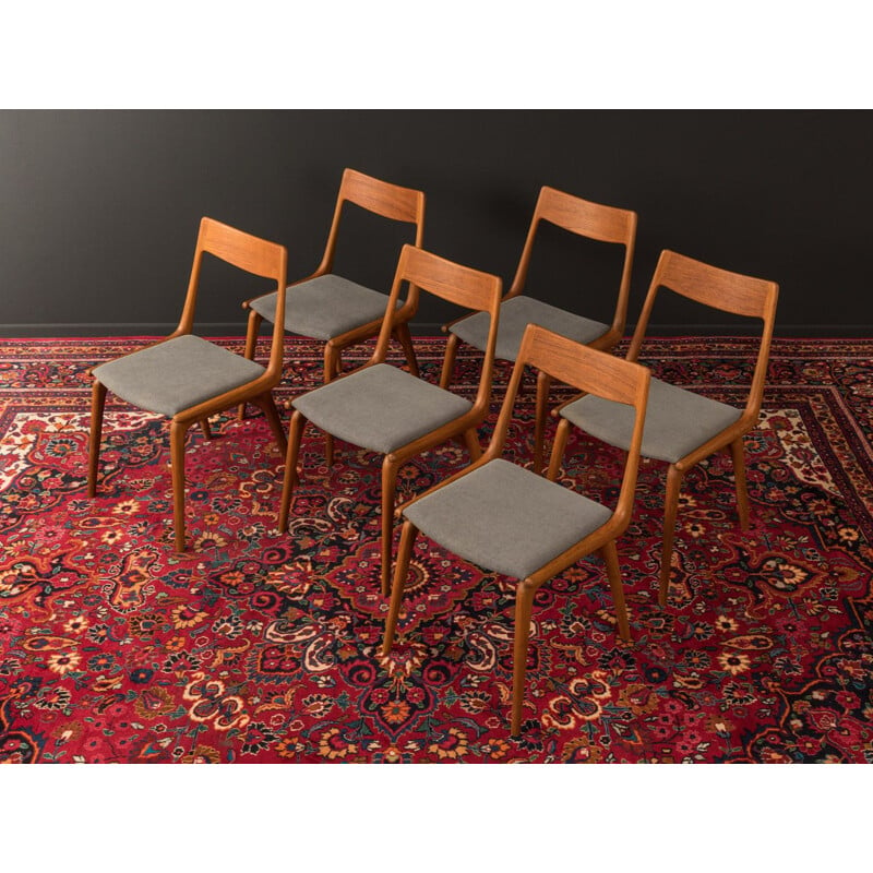 Set of 6 vintage dining chairs Model 370 Boomerang by Alfred Christensen, 1950s
