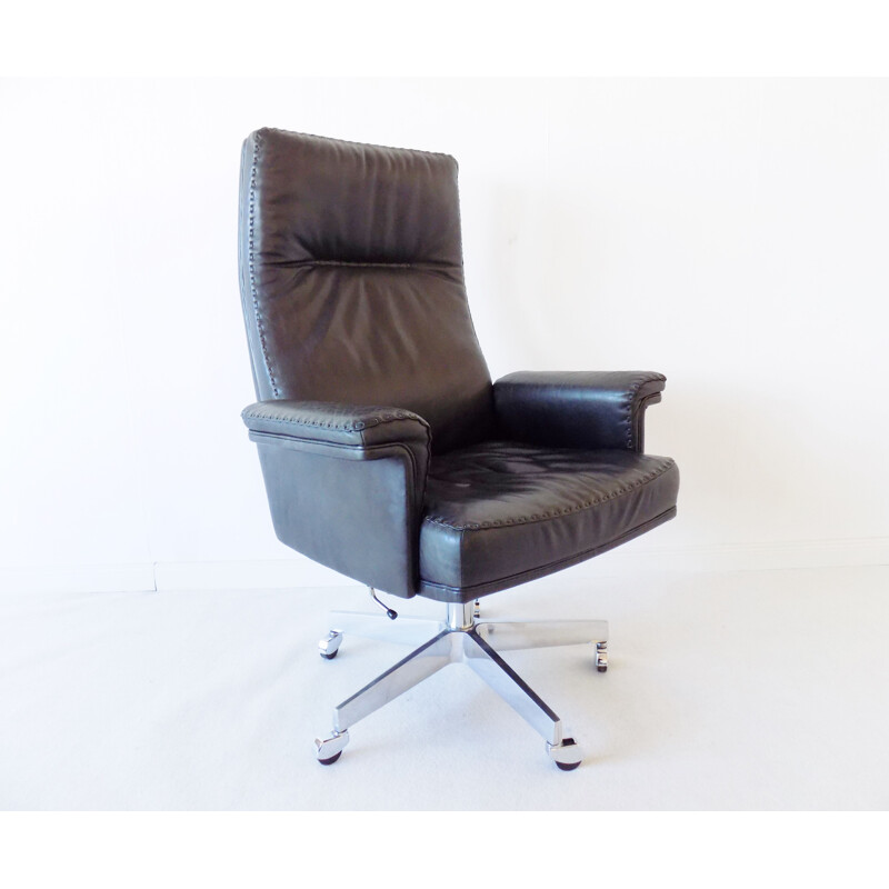 Vintage DS 35 leather office chair by De Sede, 1960s