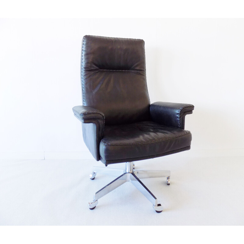 Vintage DS 35 leather office chair by De Sede, 1960s