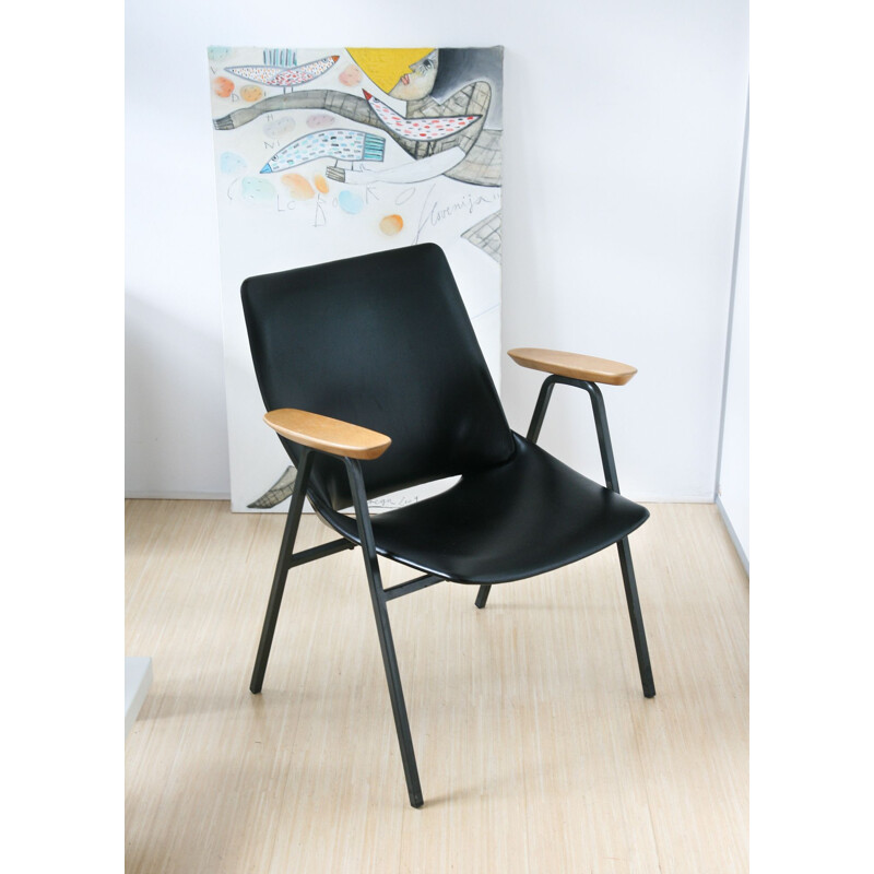 Vintage Black lounge chair model Lupina from Niko Kralj for Stol Kamnik, 1970s