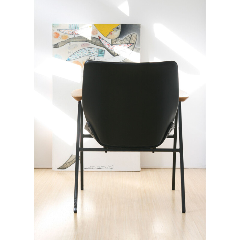 Vintage Black lounge chair model Lupina from Niko Kralj for Stol Kamnik, 1970s