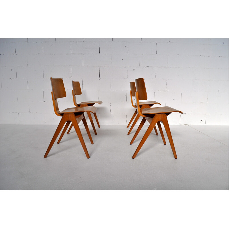 4 chairs Hillestack, Robin DAY - 1950s 