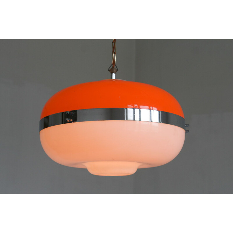 Vintage space age UFO pendant lamp from Harvey Guzzini for Meblo